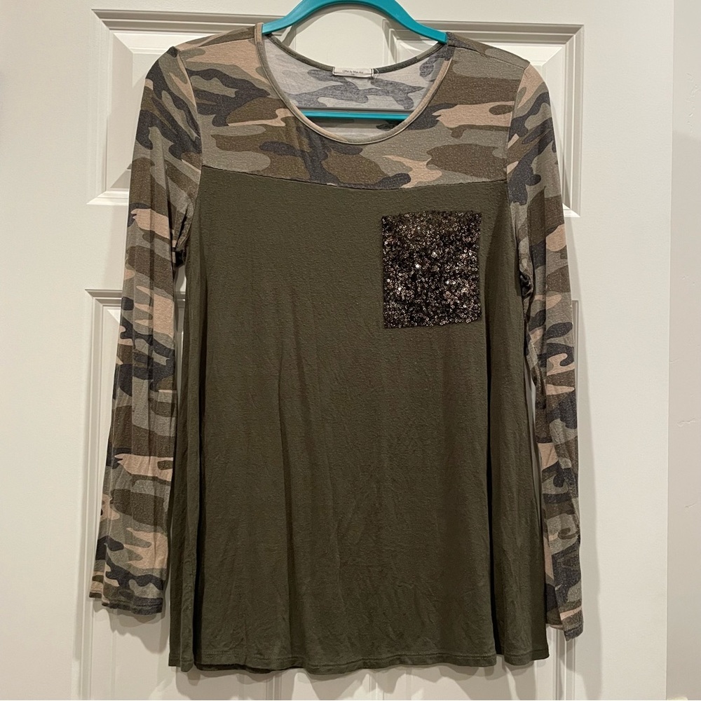 12pm by Mon Ami Camo Long Sleeve Shirt